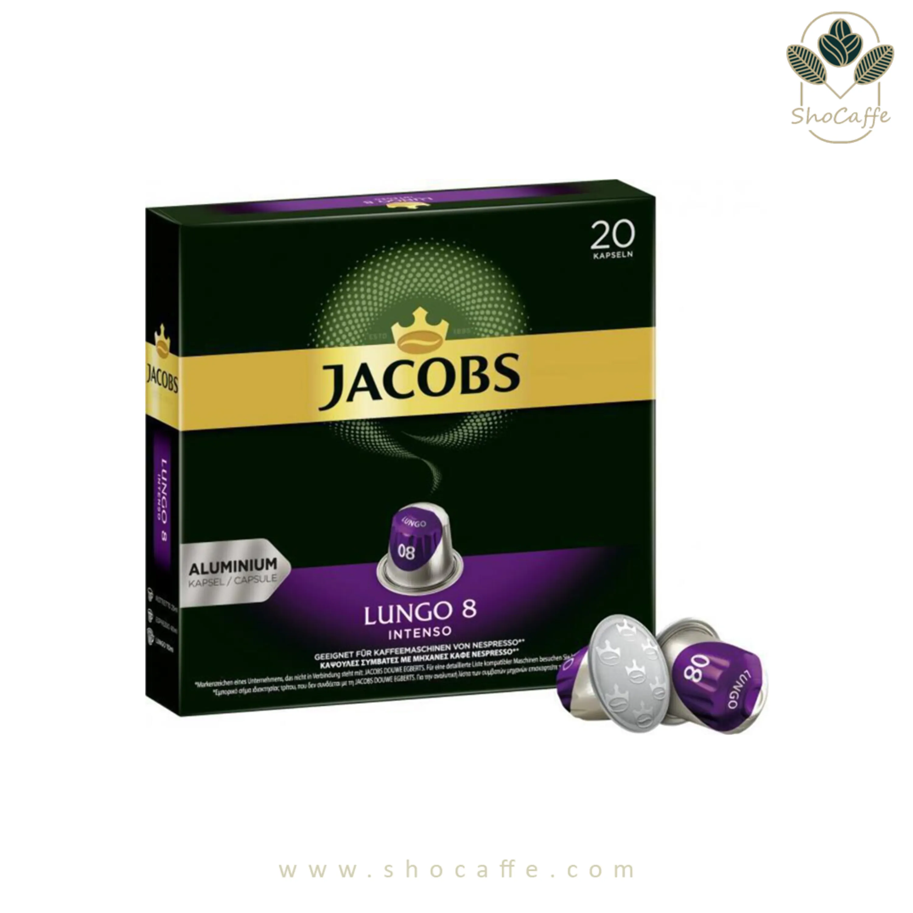 کپسول قهوه جاکوبز مدل لانگو اینتنسو کپسول قهوه جاکوبز مدل لانگو اینتنسو-بسته 20 عددی